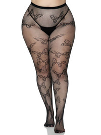 Butterfly Net Tights-Plus-blk