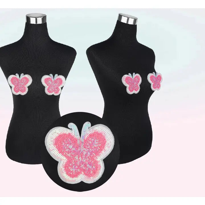 Butterfly Sequin Pasties-Pink