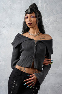 Nocturne Knit Cardigan Grey