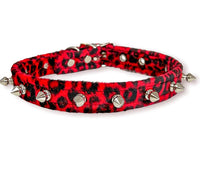 CH Fuzzy Leopard Spike Red