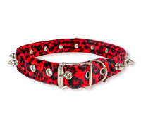 CH Fuzzy Leopard Spike Red