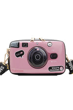 Camera Printed Crossbody-Pink