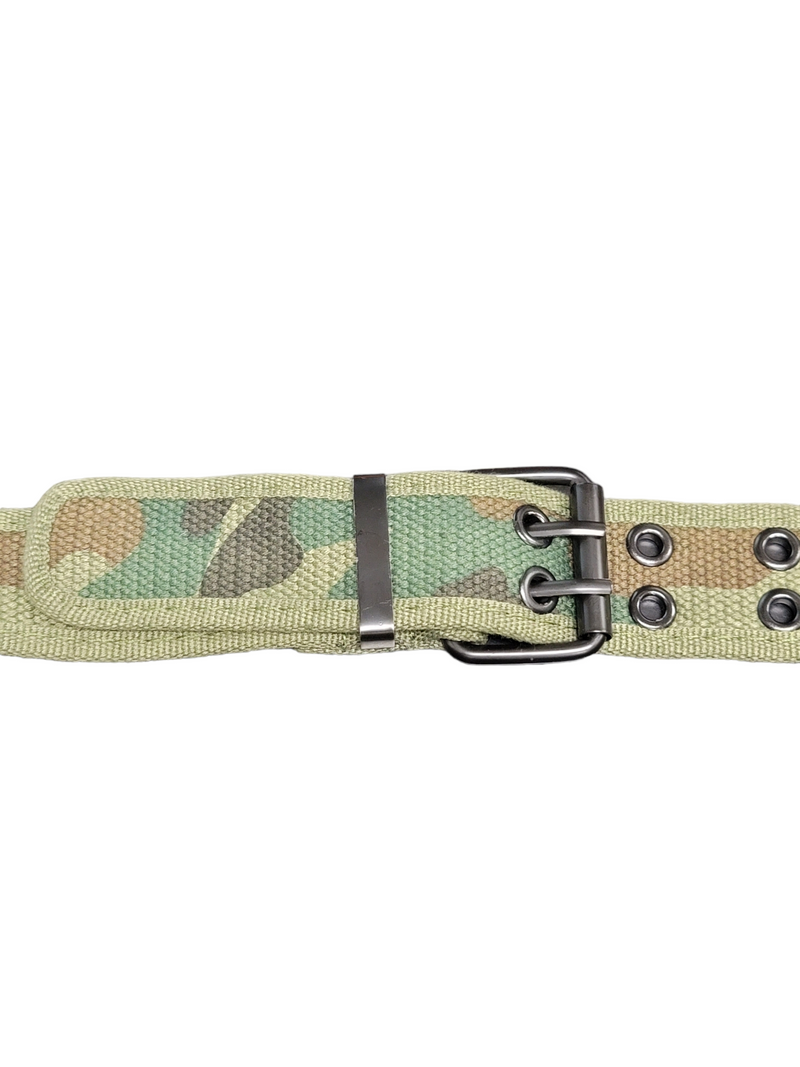 Camo Green Fabric Grommet Belt