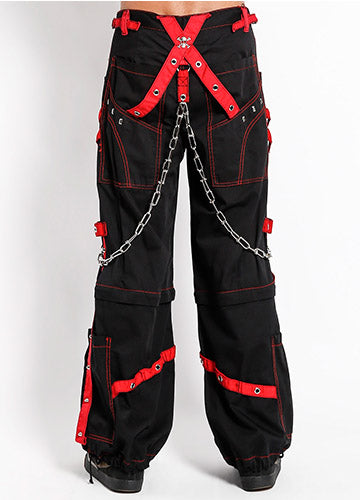 Chain and Zipper Pant Blk/Red