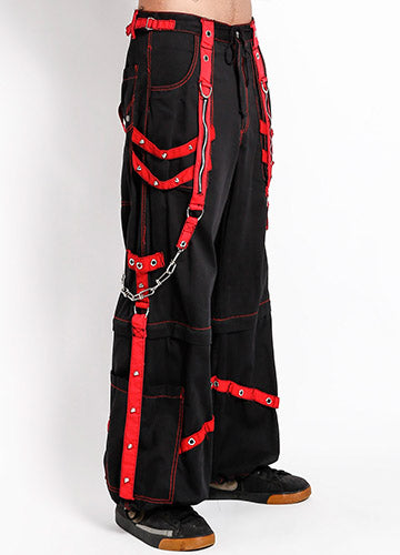 Chain and Zipper Pant Blk/Red