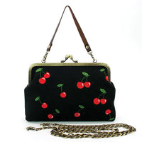 Cherry Black KissLock Bag