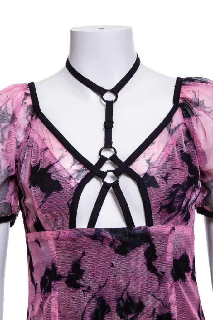 Choker Harness Tie Dye Pink Dre