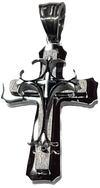 PEND-SS Mini Gothic cross w/blk