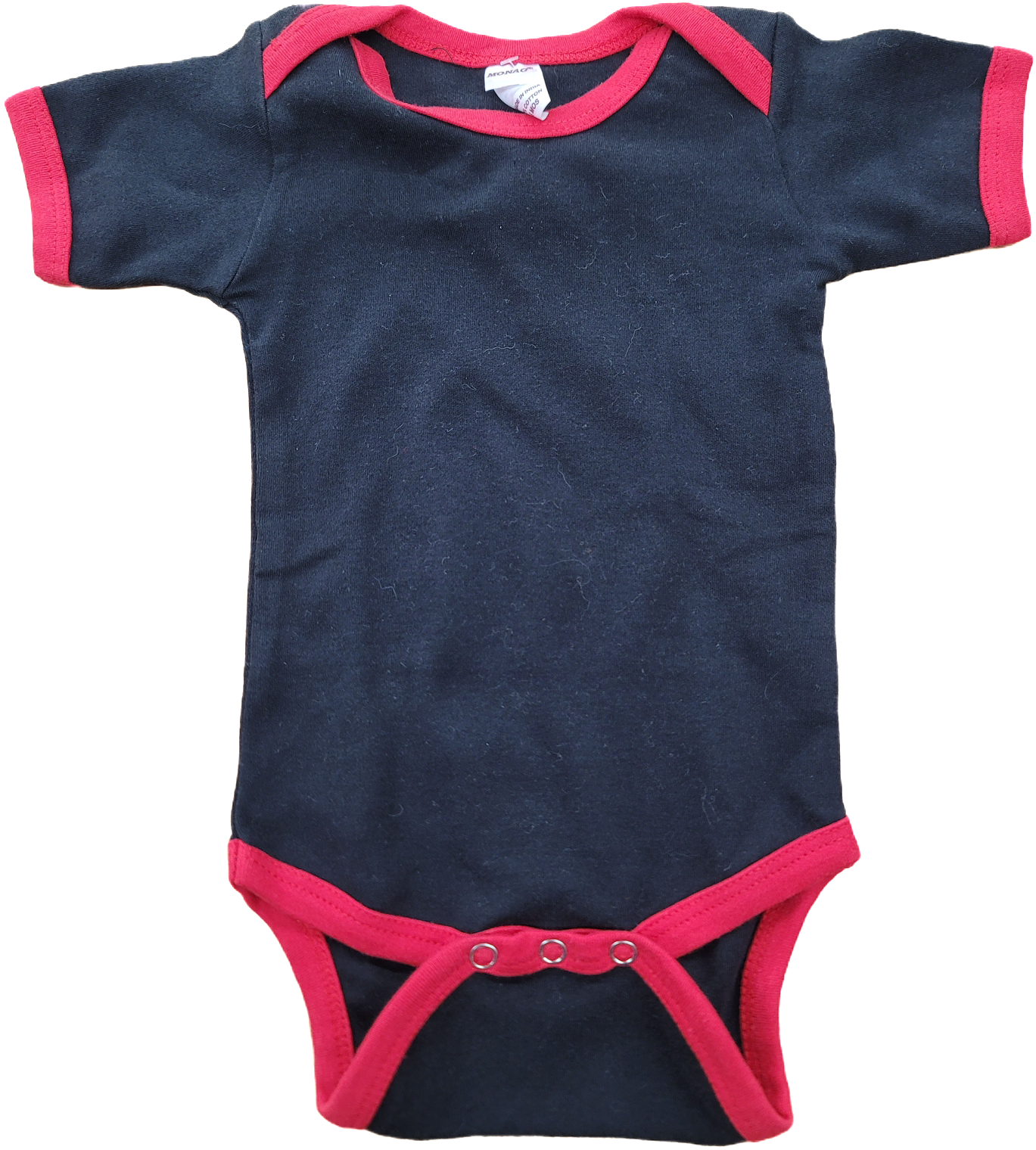 Blank Onesie-Black/Red Piping