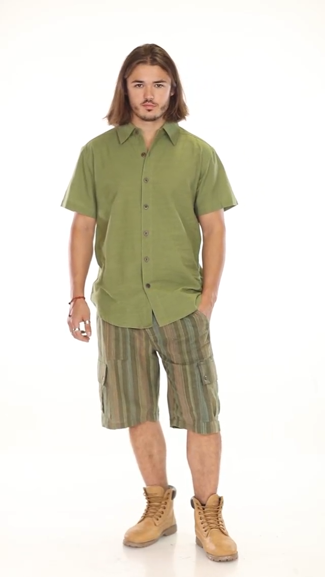 Cotton Slub Button Down Sage