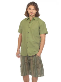 Cotton Slub Button Down Sage