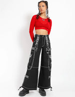 Crazy Piper Pant Blk/White