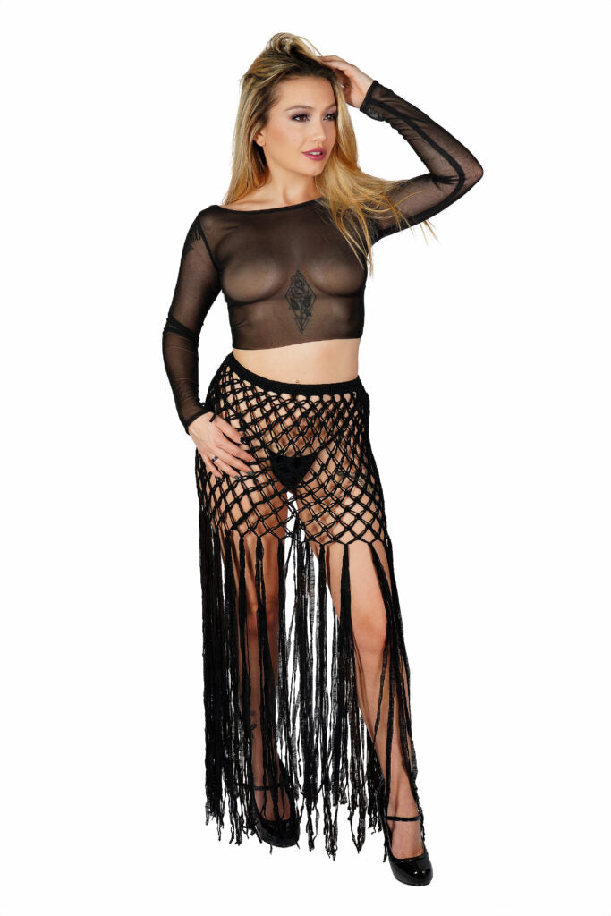 Crop Top Black Sheer