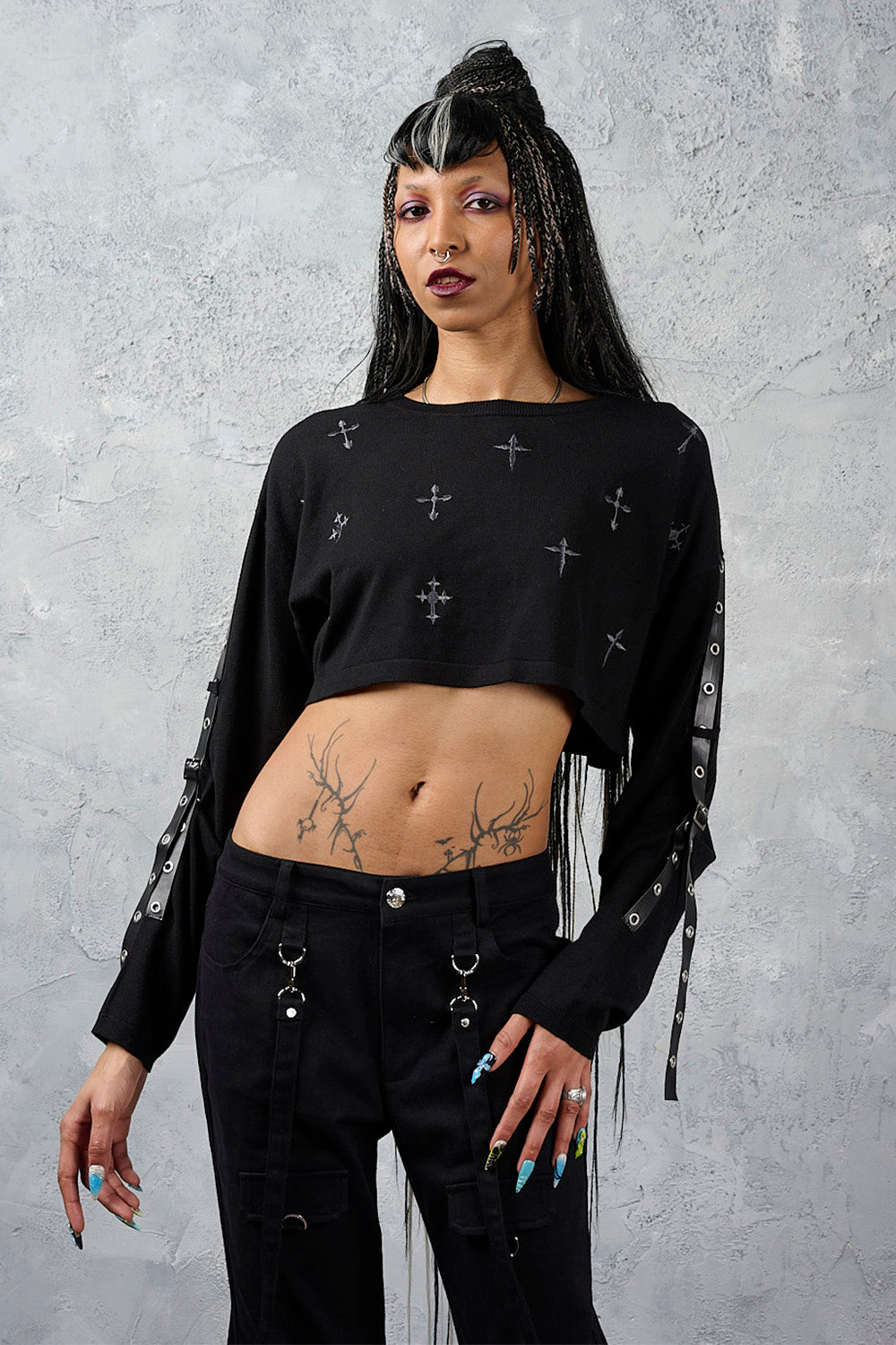 Crossbound Crop Jumper Blk