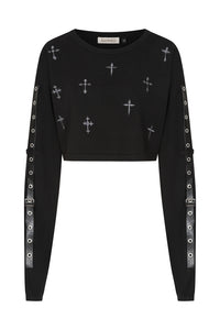 Crossbound Crop Jumper Blk