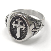 Cross in blk oval