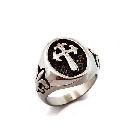 Cross in blk oval