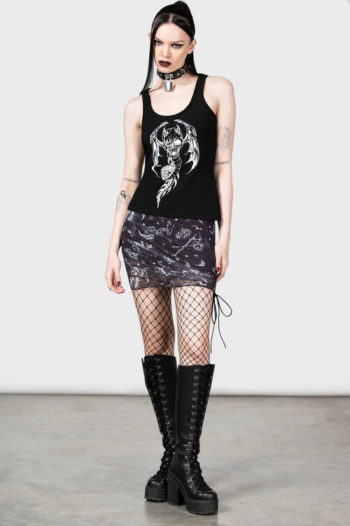 Dazed Skull Mini Skirt