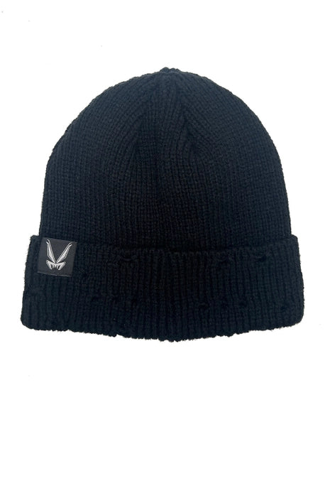 Distressed Pierced Beanie Bat