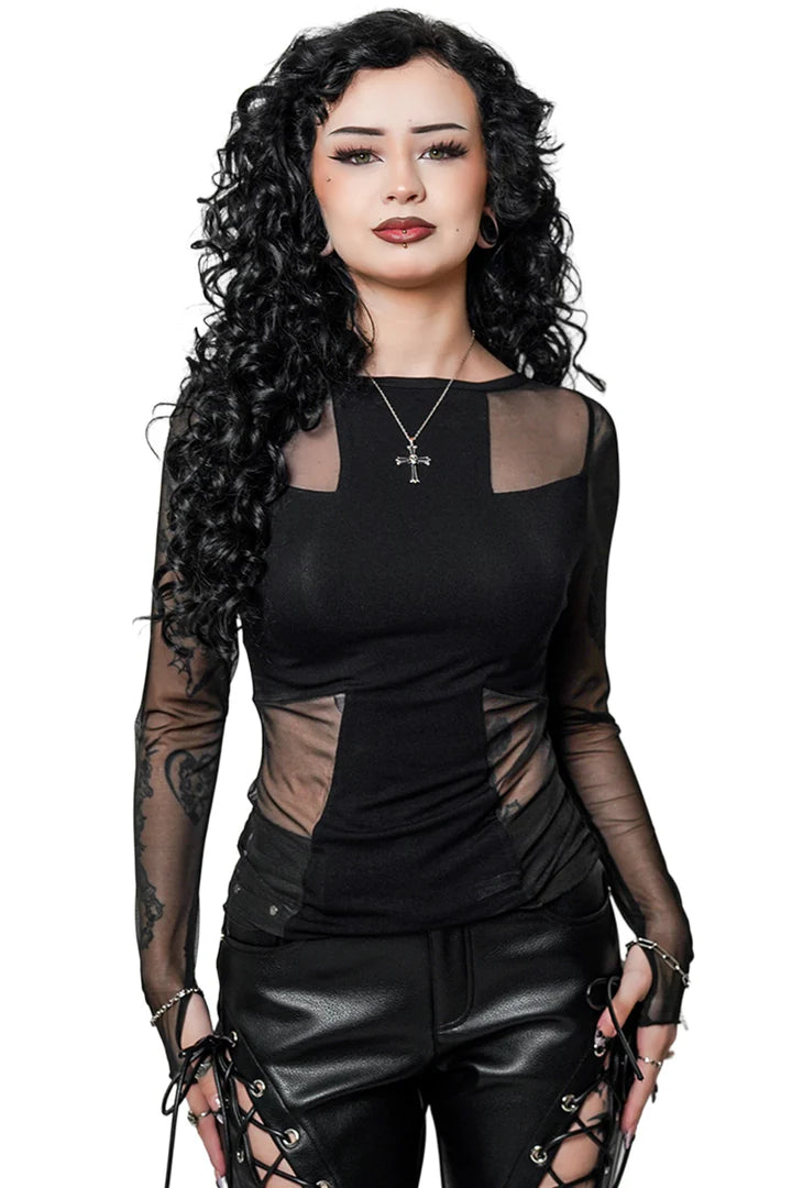 Divinity Long Sleeve Top Blk