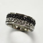 Double Link 2 Tone Black Ring