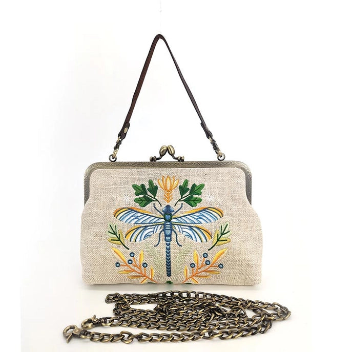 Dragonfly Kisslock-Beige