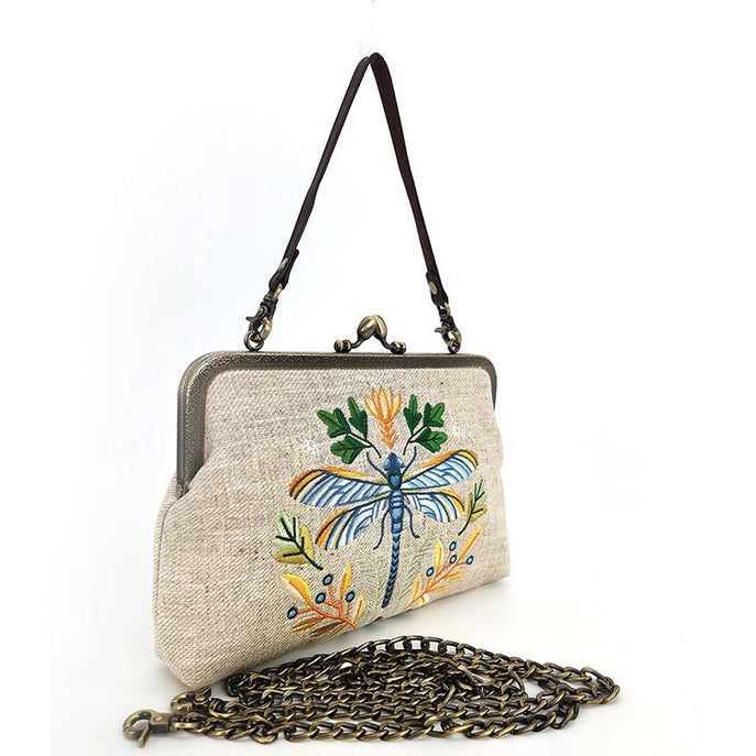 Dragonfly Kisslock-Beige
