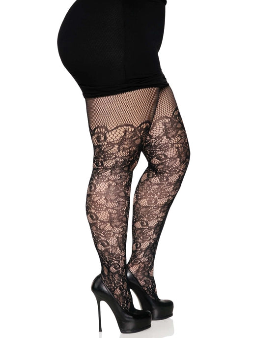 Drew Floral Vine Fishnet Plus T