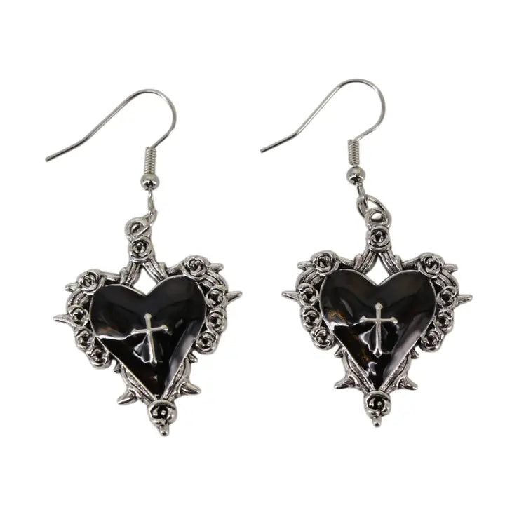 ER-Heart W/ Cross Blk