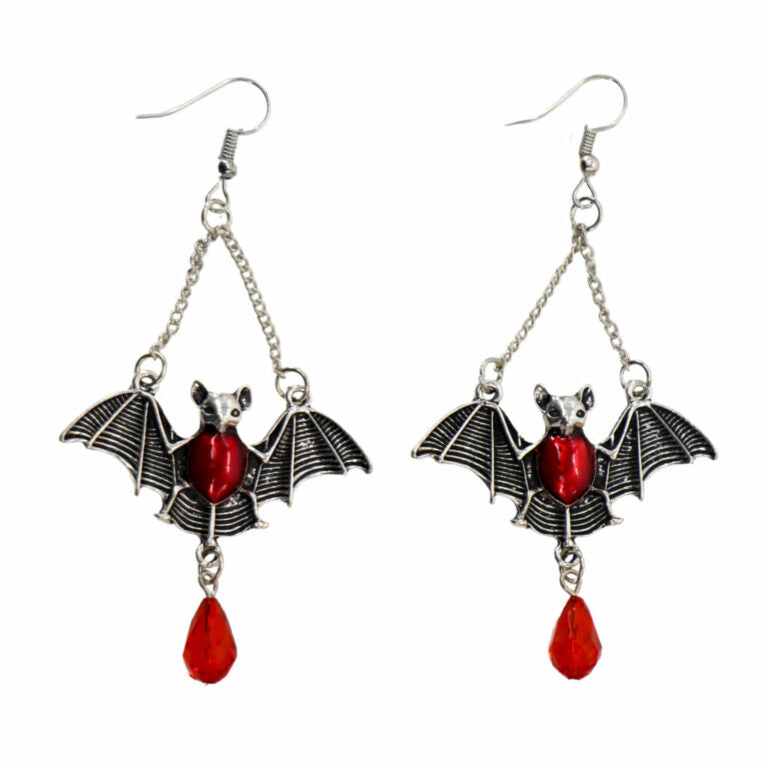 ER-Red Gem Bat Dangle