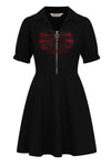 Elysia Dress Blk w/Red Heart