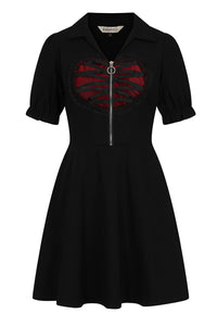 Elysia Dress Blk w/Red Heart