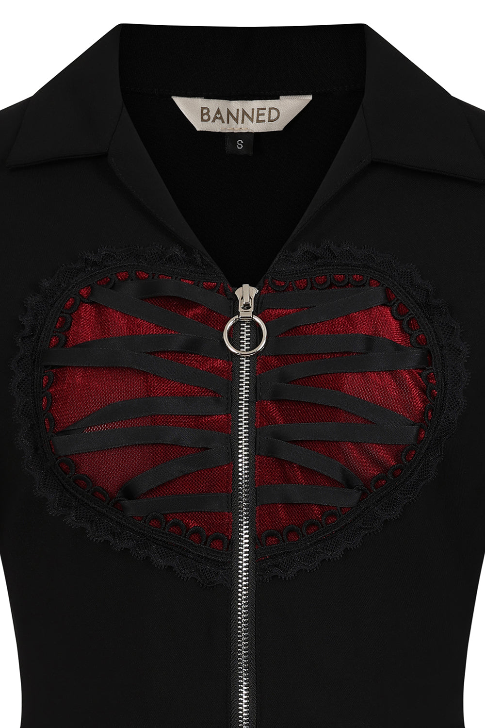 Elysia Dress Blk w/Red Heart
