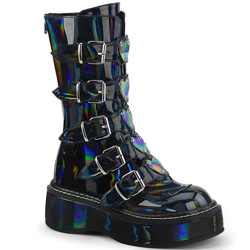 Emily-330 5 Buckle Blk Hologram