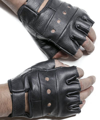 Leather Plain Gloves Pair