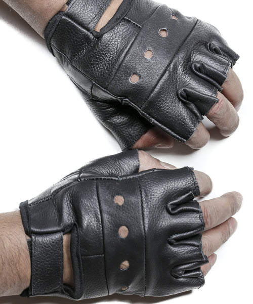 Leather Plain Gloves Pair