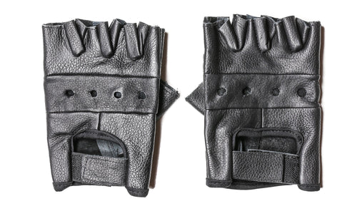 Leather Plain Gloves Pair