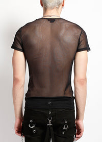 Mens S/S Fishnet Black