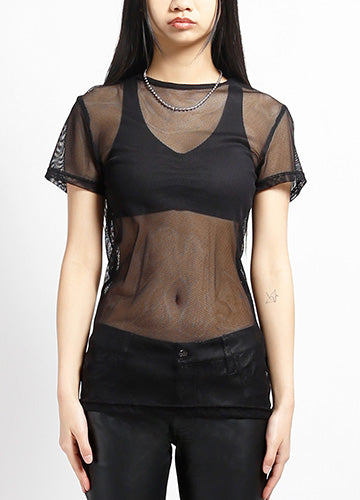 Mens S/S Fishnet Black