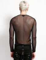 Mens L/S Fishnet Black