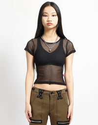 Fishnet Baby Tee Blk