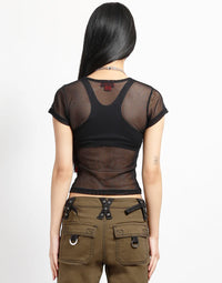 Fishnet Baby Tee Blk