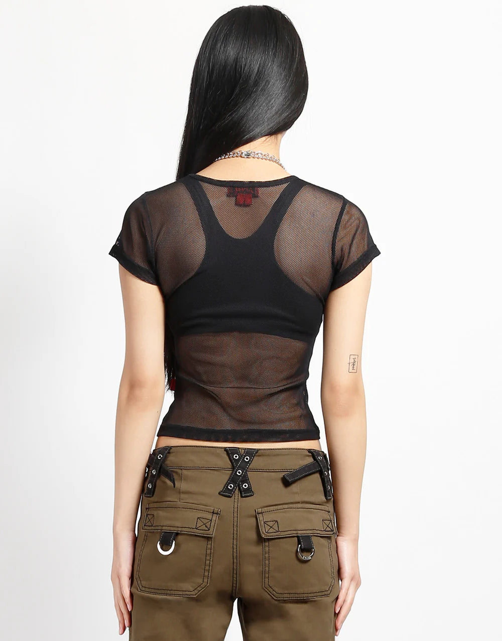 Fishnet Baby Tee Blk