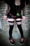 Fishnet Garter Thigh High Black