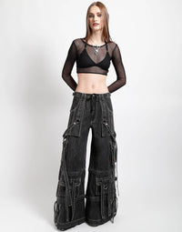 Fishnet L/S Crop Top