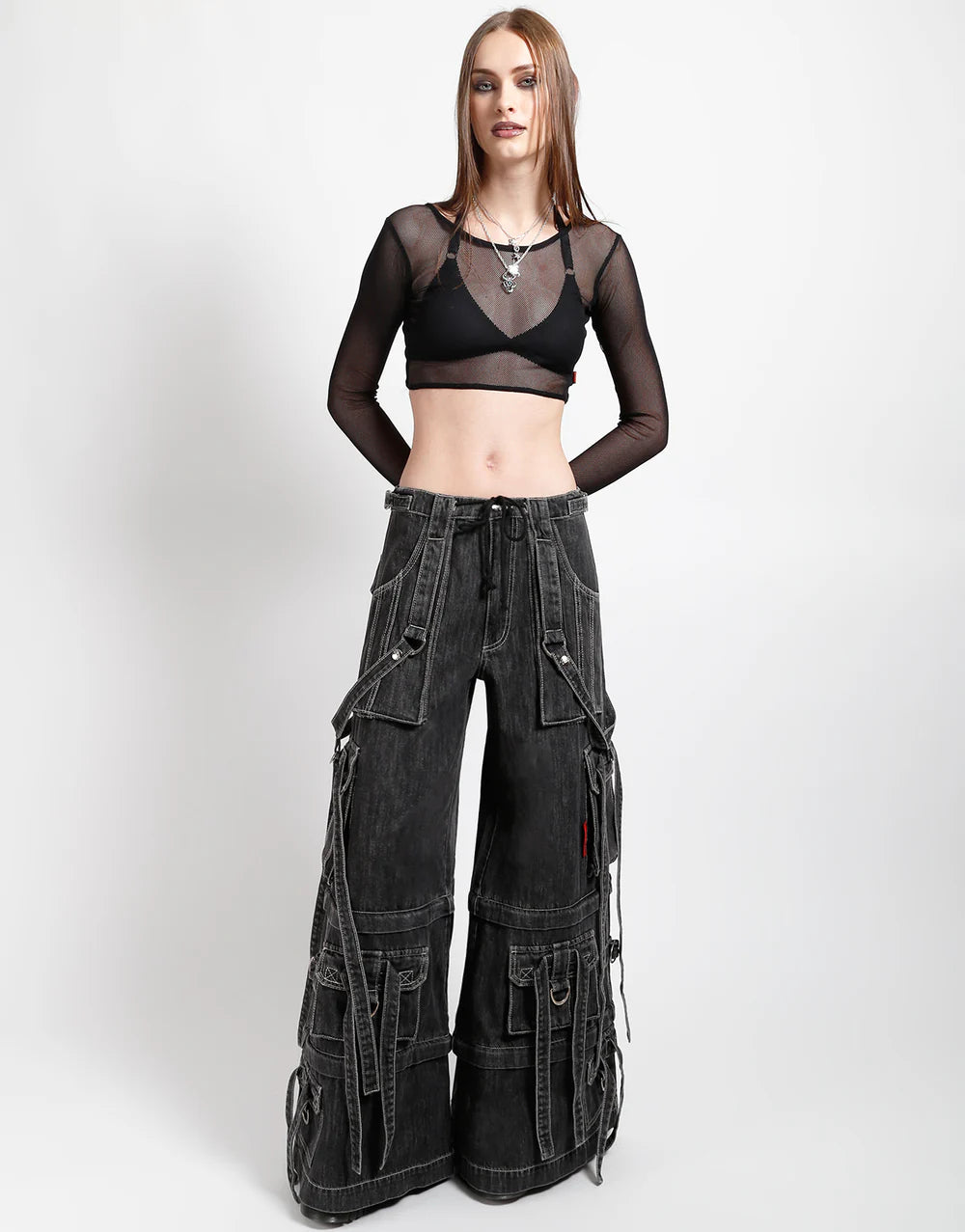 Fishnet L/S Crop Top