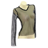 Fishnet Mesh Cropped L/S