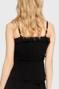 Gaia Adorned Tie Front Top