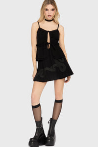 Gaia Adorned Tie Front Top