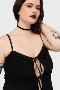 Gaia Adorned Tie Front Top